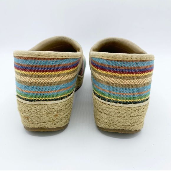 Dansko Vegan Woven Striped Colorful Comfort Espadrille Style Clogs Size 8 - Picture 6 of 15